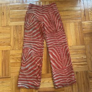 Vintage Anna Sui Abstract Zebra Print Mid Rise Pants Size 2